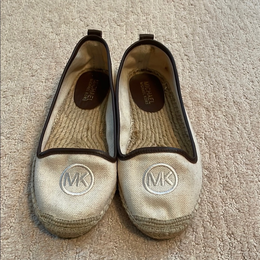 Michael Kors Cream and Brown Espadrilles